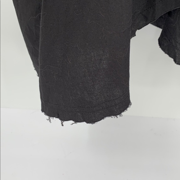 We The Free People Freya Poplin tunic blouse top shirt black button fray new XS - Picture 5 of 6